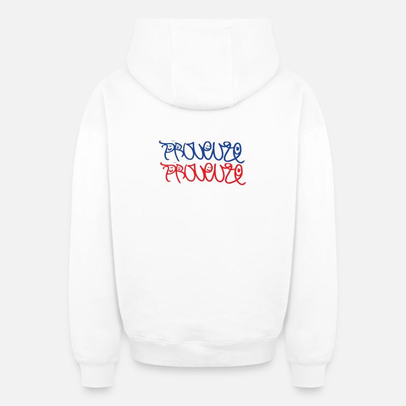 Provence Provence - Sweat à capuche unisexe zippé oversize épais SPREAD - blanc