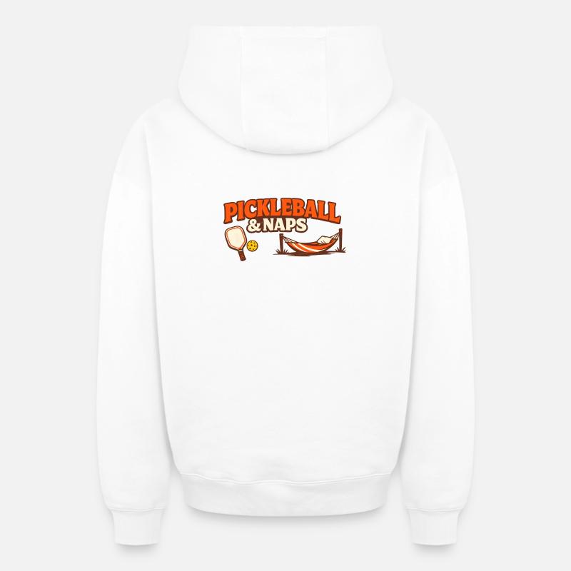 Pickleball & Siestes - Sweat à capuche unisexe zippé oversize épais SPREAD - blanc