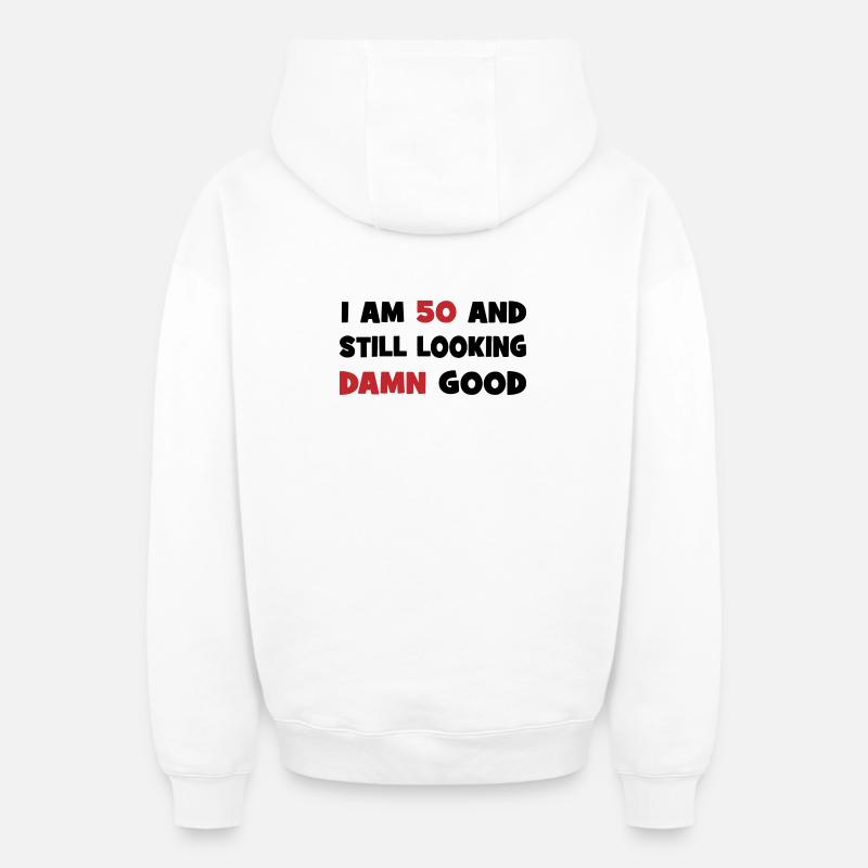 50 - Sweat à capuche unisexe zippé oversize épais SPREAD - blanc