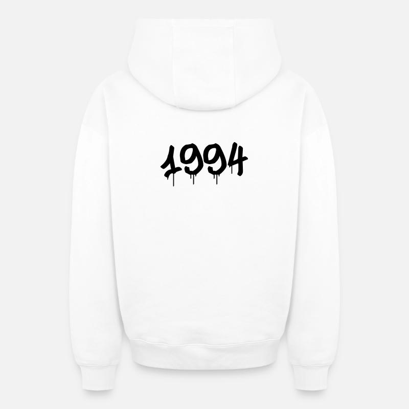 Graffiti : 1994 - Oversized Heavyweight Unisex Zip Hoodie - Weiß