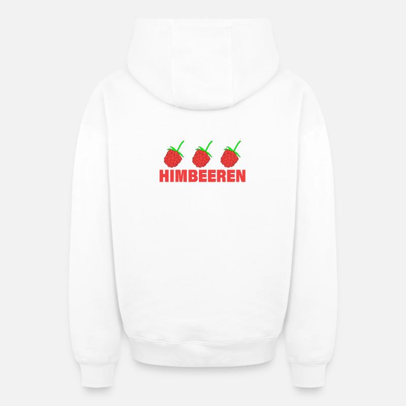FRAMBOISES - Sweat à capuche unisexe zippé oversize épais SPREAD - blanc