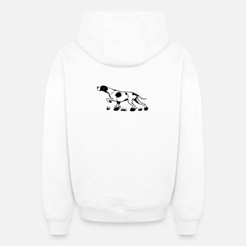 Pointer above - Oversized Heavyweight Unisex Zip Hoodie - white