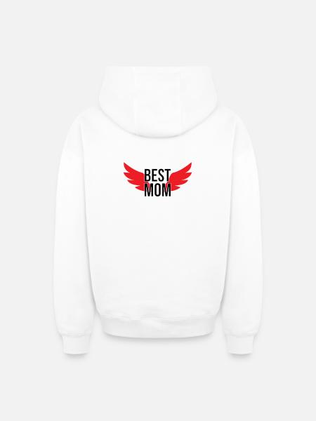 Best Mom - Mother's Day - Oversized Heavyweight Unisex Zip Hoodie - white