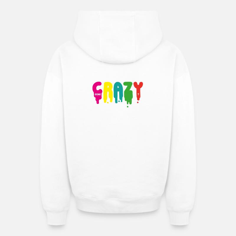Devenu fou ? - Sweat à capuche unisexe zippé oversize épais SPREAD - blanc