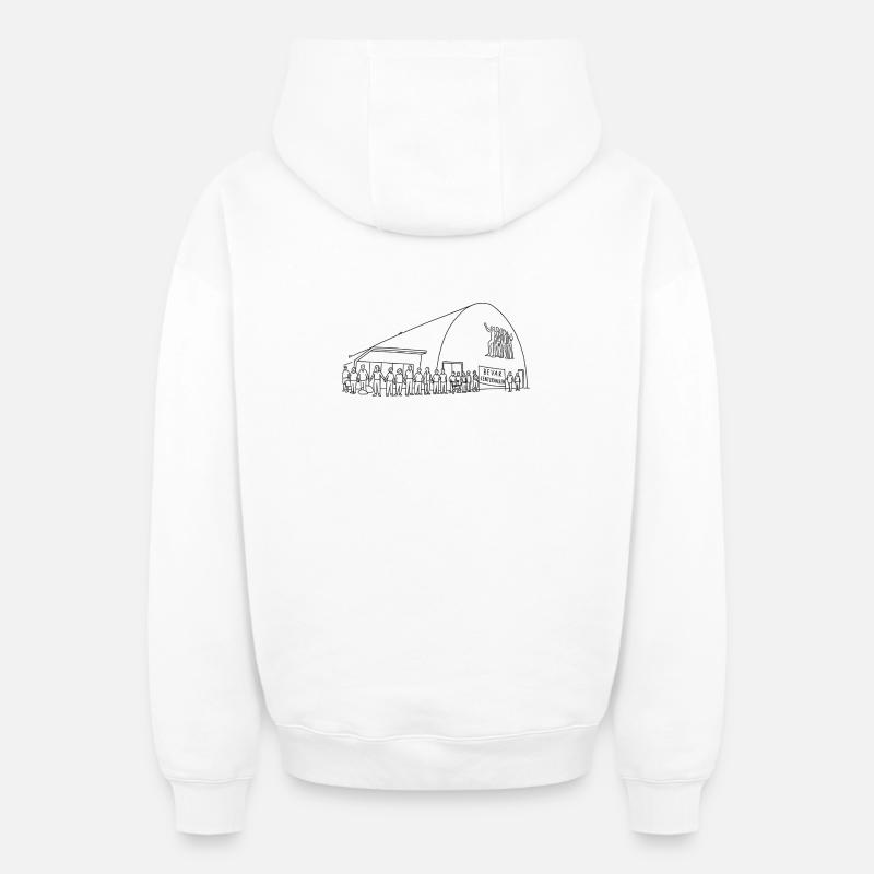Preserve Centerhallen - Sweat à capuche unisexe zippé oversize épais SPREAD - blanc