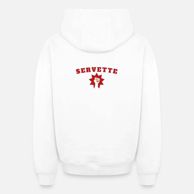 Servette - Sweat à capuche unisexe zippé oversize épais SPREAD - blanc