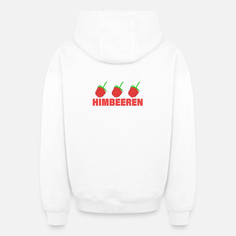 FRAMBOISES - Sweat à capuche unisexe zippé oversize épais SPREAD - blanc