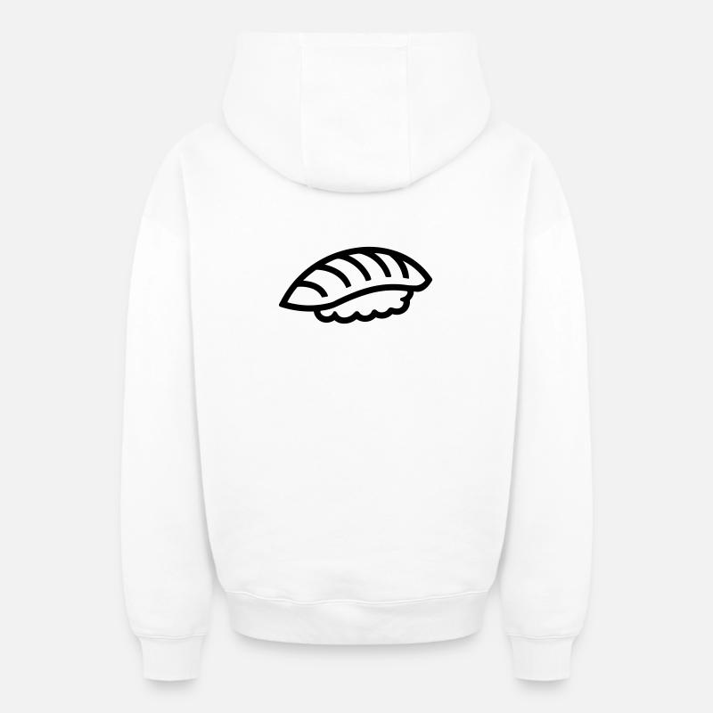 sushi - Sweat à capuche unisexe zippé oversize épais SPREAD - blanc