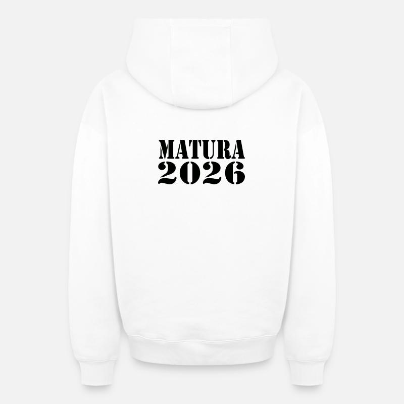 Matura 26 - Sweat à capuche unisexe zippé oversize épais SPREAD - blanc