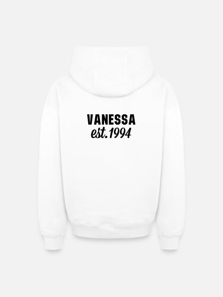 Vanessa est 1994 - Oversized Heavyweight Unisex Zip Hoodie - Weiß