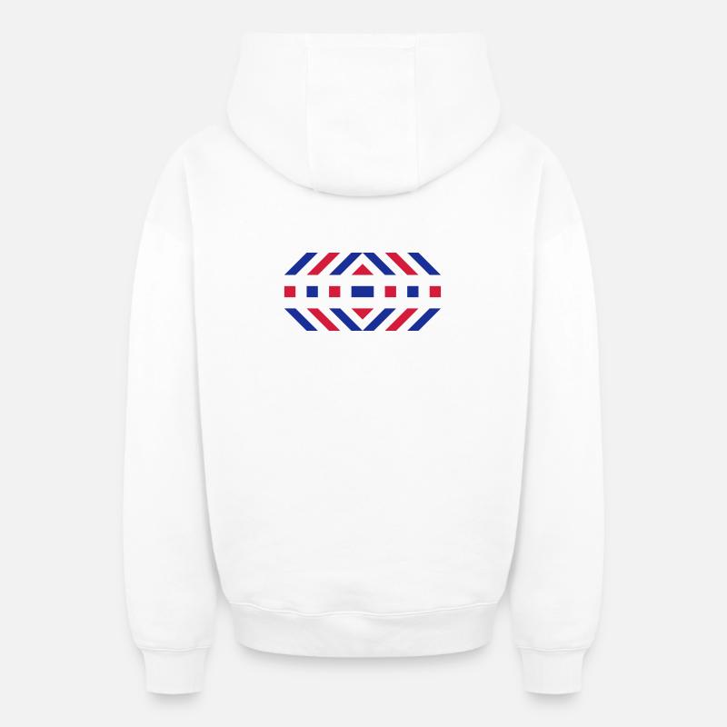 Motif - Sweat à capuche unisexe zippé oversize épais SPREAD - blanc