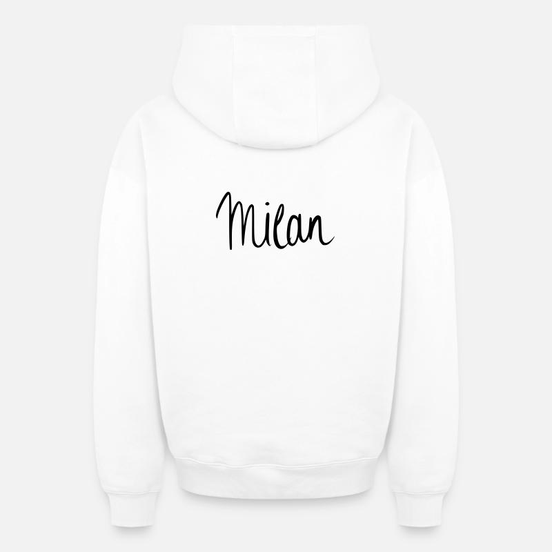 Milan - Sweat à capuche unisexe zippé oversize épais SPREAD - blanc