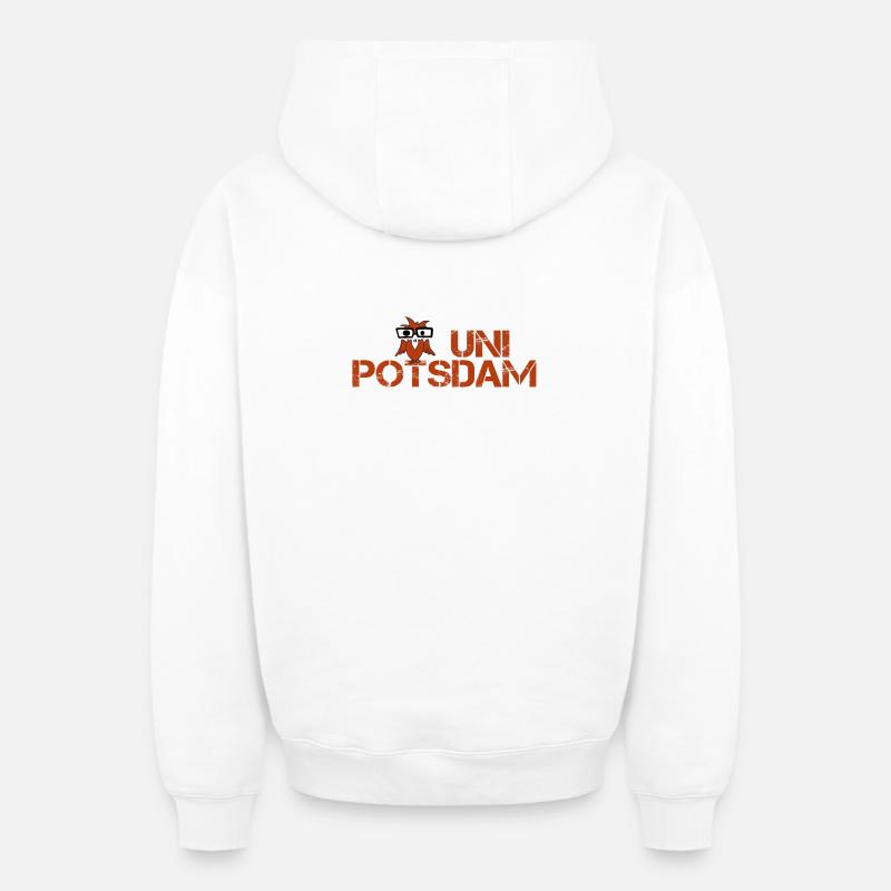 UNI POTSDAM - Sweat à capuche unisexe zippé oversize épais SPREAD - blanc