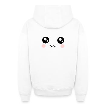 Kawaii Gesicht lustig - Oversized Heavyweight Unisex Zip Hoodie - Weiß - Hinten - AI Model Male 178 light (178cm)