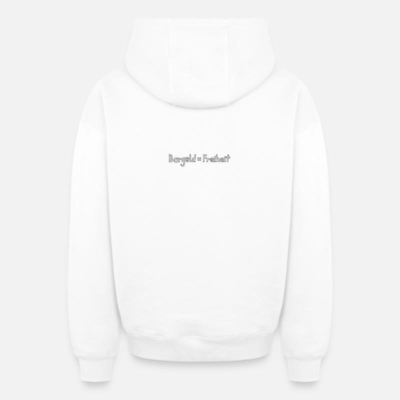 Bargeld = Freiheit - Sweat à capuche unisexe zippé oversize épais SPREAD - blanc