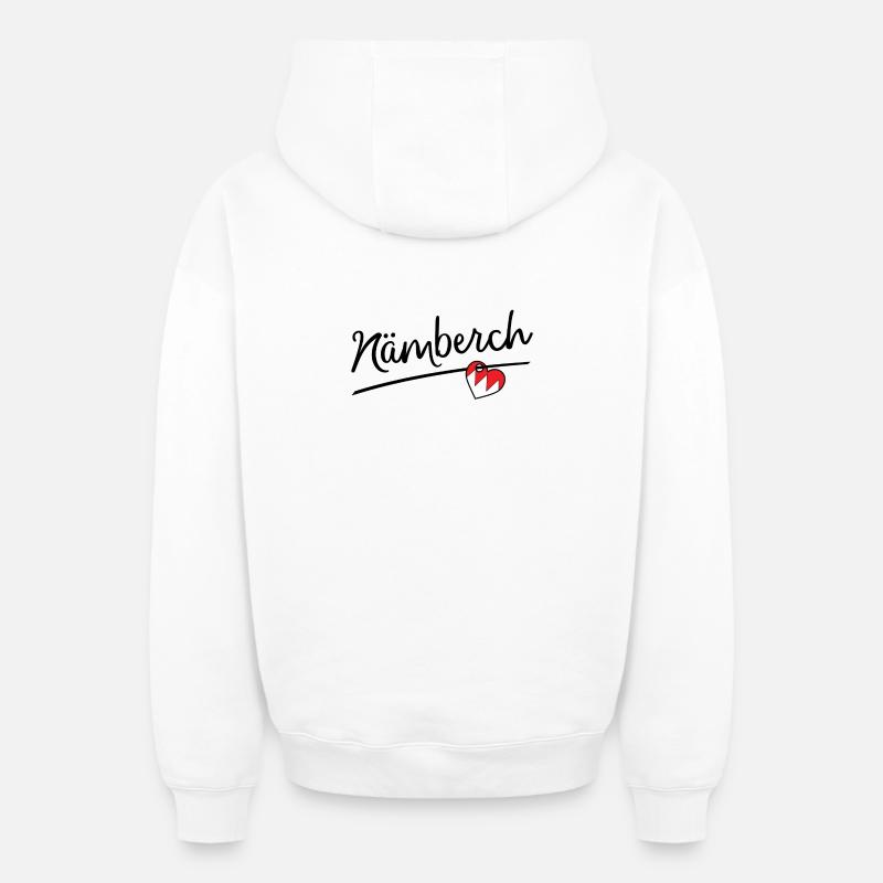Nämberch - Sweat à capuche unisexe zippé oversize épais SPREAD - blanc