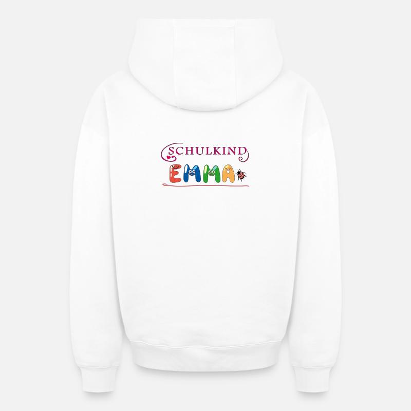 Écolière Emma - Sweat à capuche unisexe zippé oversize épais SPREAD - blanc