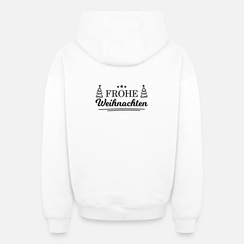 Joyeux Noël! - Sweat à capuche unisexe zippé oversize épais SPREAD - blanc