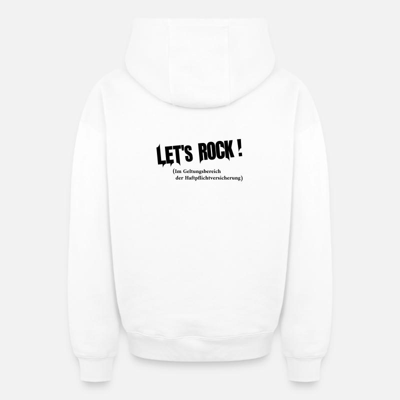 Laisse le rock - Sweat à capuche unisexe zippé oversize épais SPREAD - blanc