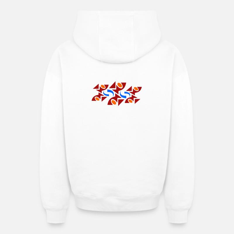 Design de poisson réalisé par Cean - Sweat à capuche unisexe zippé oversize épais SPREAD - blanc