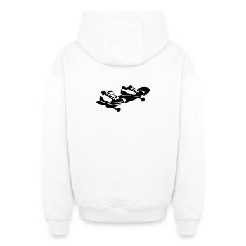 Skateboard - Oversized Heavyweight Unisex Zip Hoodie - Weiß - Hinten - AI Model Male 178 light (178cm)