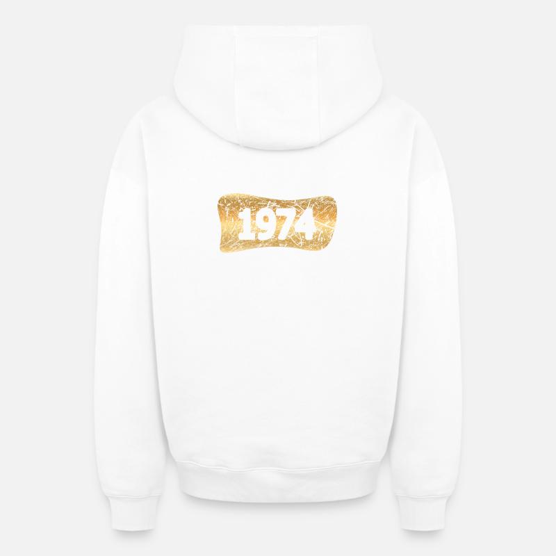 Lingots d’or 1974 - Sweat à capuche unisexe zippé oversize épais SPREAD - blanc