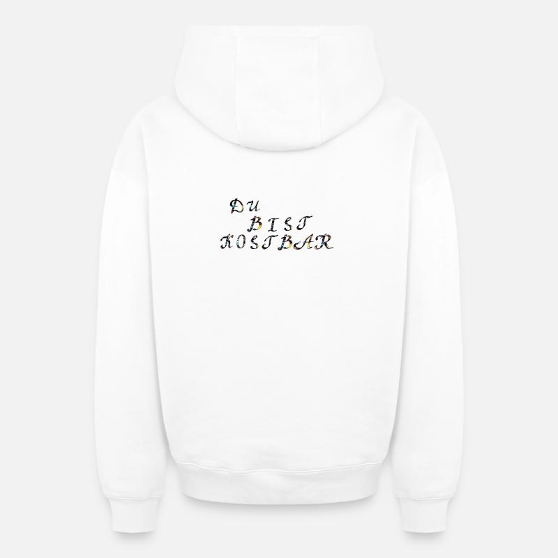 Tu es précieux - Sweat à capuche unisexe zippé oversize épais SPREAD - blanc