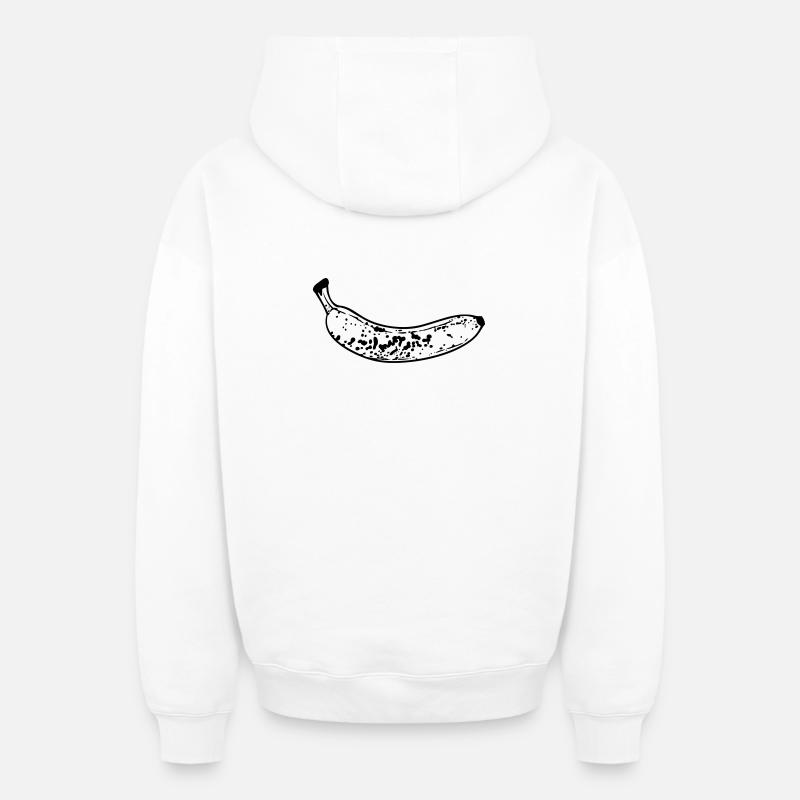 Banane - Sweat à capuche unisexe zippé oversize épais SPREAD - blanc
