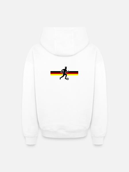 Soccer Germany Soccer Flag - Oversized Heavyweight Unisex Zip Hoodie - white