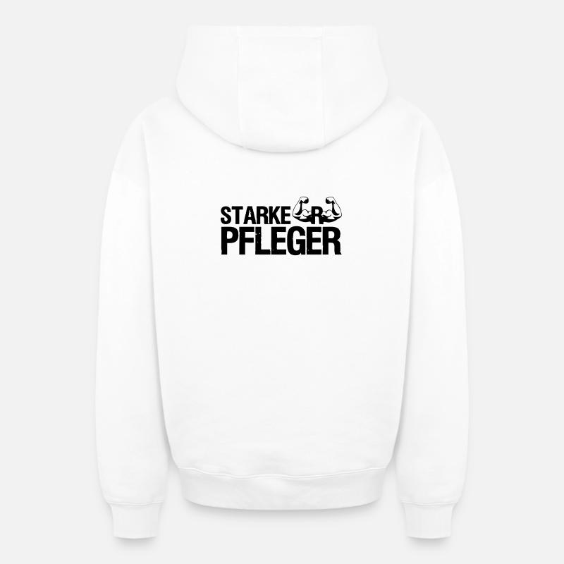 Starker Pfleger Pflege,Sprüche, Geschenk,Berufe - Oversized Heavyweight Unisex Zip Hoodie - Weiß