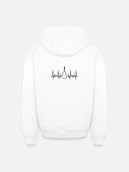 wave-bass - Oversized Heavyweight Unisex Zip Hoodie - white