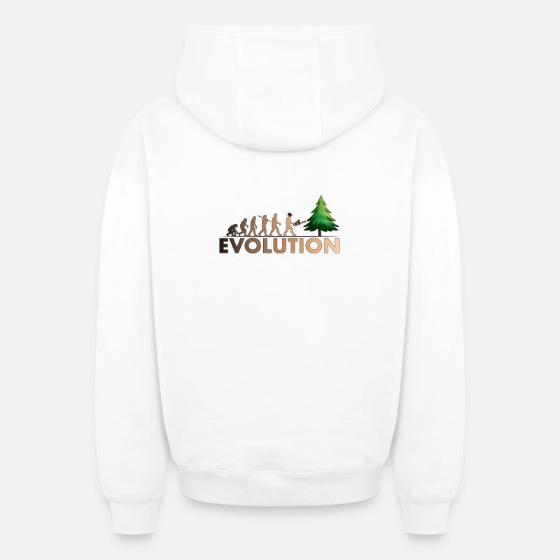 Kettensägen Evolution Farbe - Oversized Heavyweight Unisex Zip Hoodie - Weiß