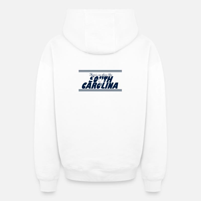South Carolina Palm  - Sweat à capuche unisexe zippé oversize épais SPREAD - blanc