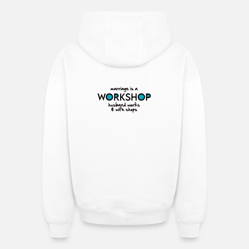 Atelier - Sweat à capuche unisexe zippé oversize épais SPREAD - blanc