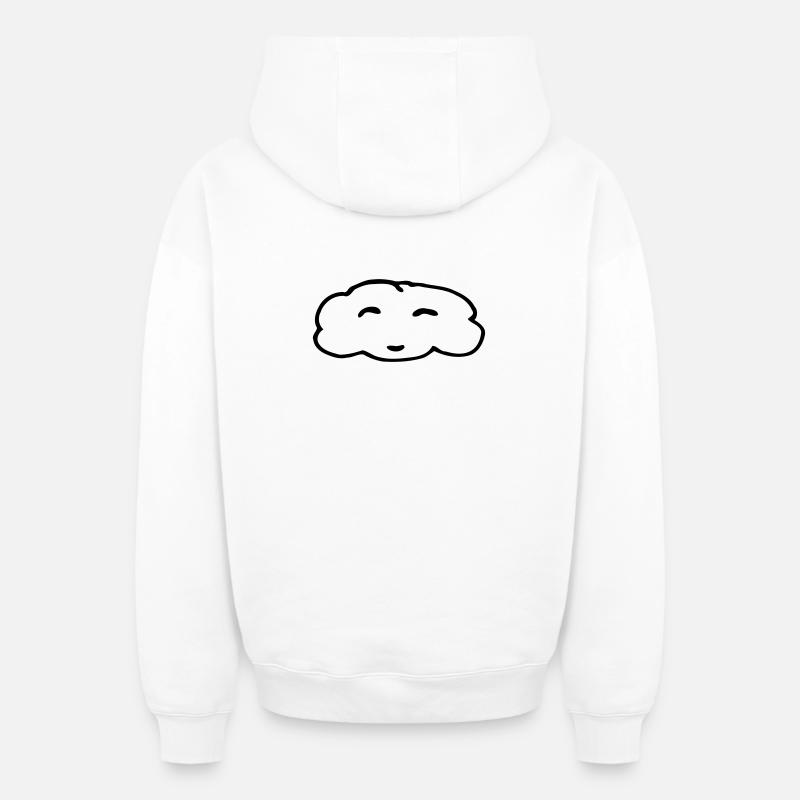 Nuage - Sweat à capuche unisexe zippé oversize épais SPREAD - blanc