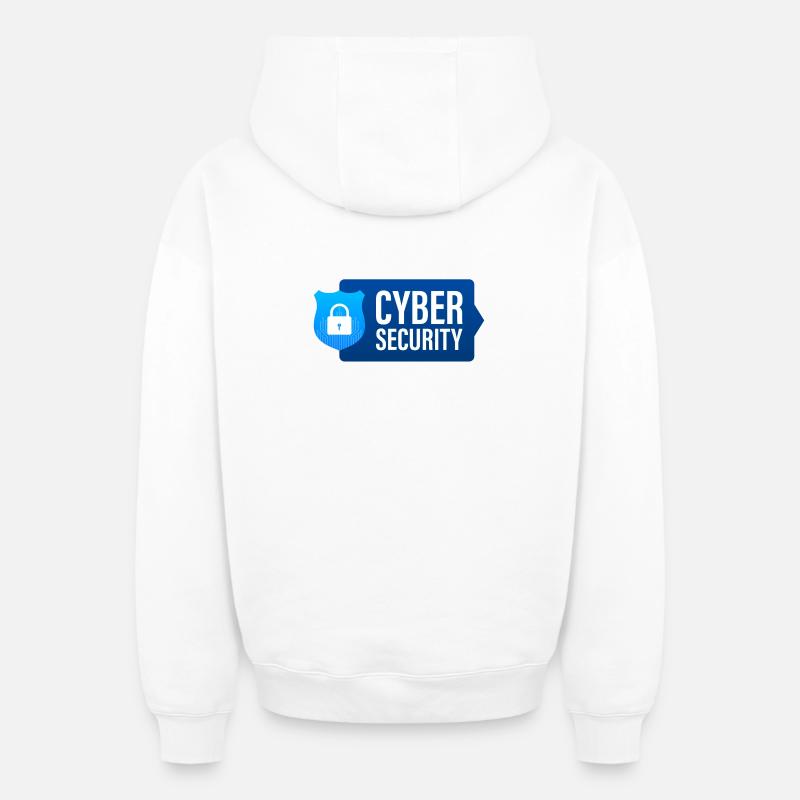 Cyber Security, Computer - Oversized Heavyweight Unisex Zip Hoodie - white