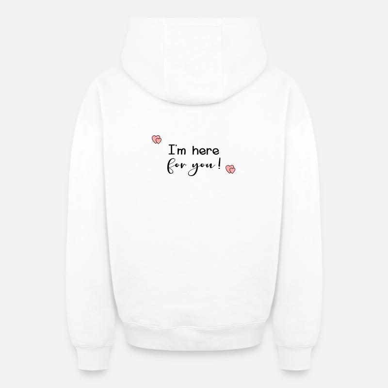 Message de condoléances simple - Sweat à capuche unisexe zippé oversize épais SPREAD - blanc