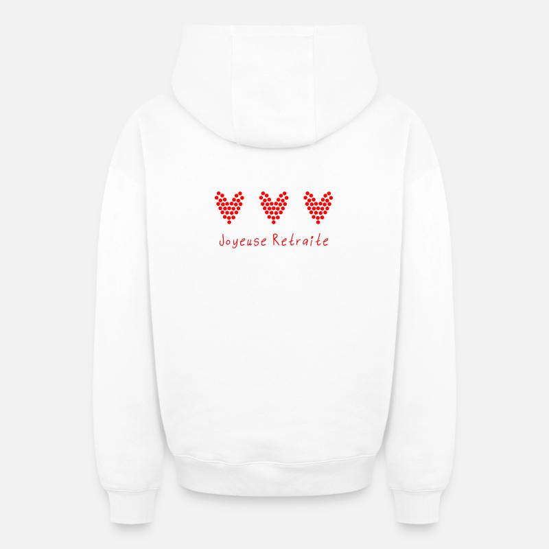RETRAITE. RETRAITE. RETRAITEE. RETRAITE - Sweat à capuche unisexe zippé oversize épais SPREAD - blanc
