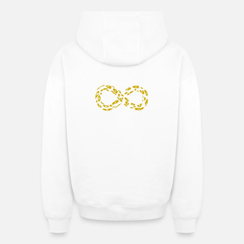 Leopard Infinity Loop (alternate) - Oversized Heavyweight Unisex Zip Hoodie - white