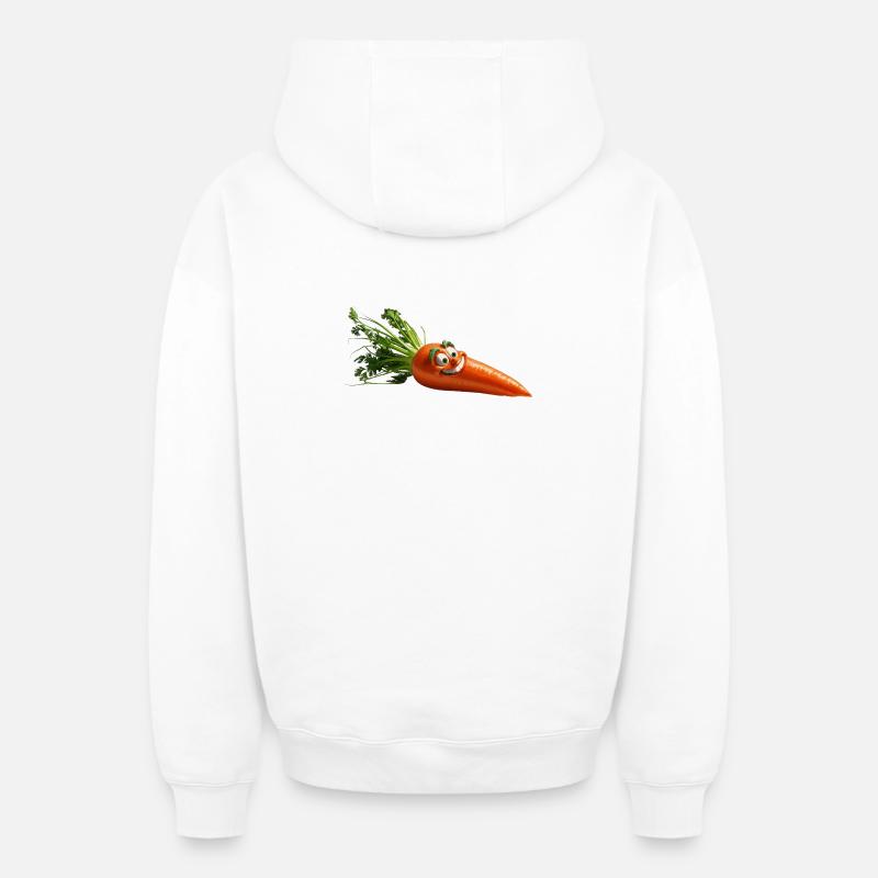 carotte - Sweat à capuche unisexe zippé oversize épais SPREAD - blanc