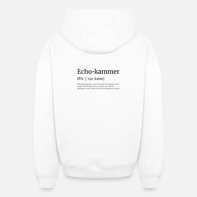 Echokammer - Oversized Heavyweight Unisex Zip Hoodie - Weiß
