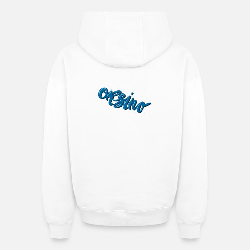 Orsino - Sweat à capuche unisexe zippé oversize épais SPREAD - blanc