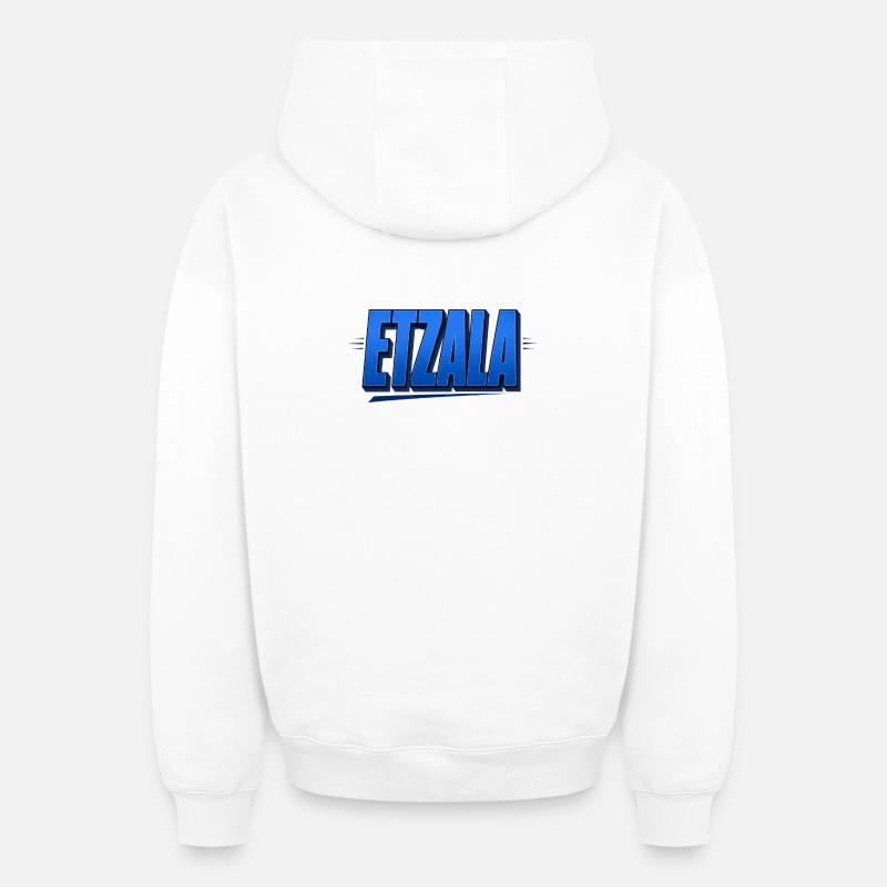 Etzala – dialecte franconien - Sweat à capuche unisexe zippé oversize épais SPREAD - blanc