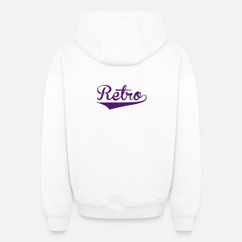 Rétro - Sweat à capuche unisexe zippé oversize épais SPREAD - blanc