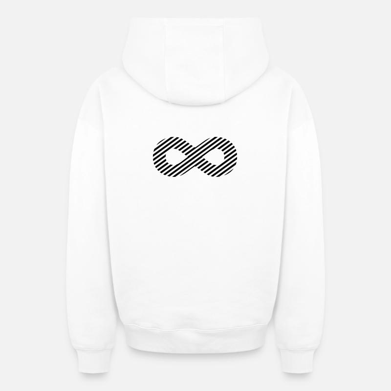 Infinity sign - pattern stripes - Oversized Heavyweight Unisex Zip Hoodie - white