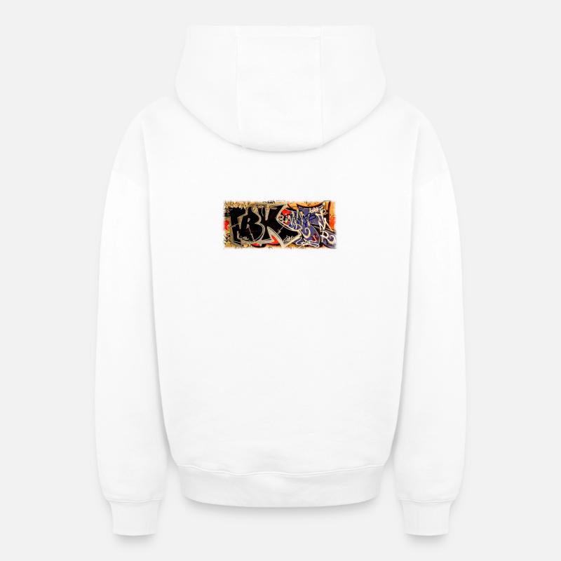 Graffiti - Sweat à capuche unisexe zippé oversize épais SPREAD - blanc