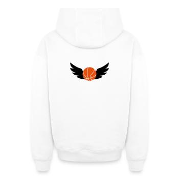 Basketball - Basket Ball - Game - Sport - Player - Oversized Heavyweight Unisex Zip Hoodie - Weiß - Hinten - AI Model Male 178 light (178cm)