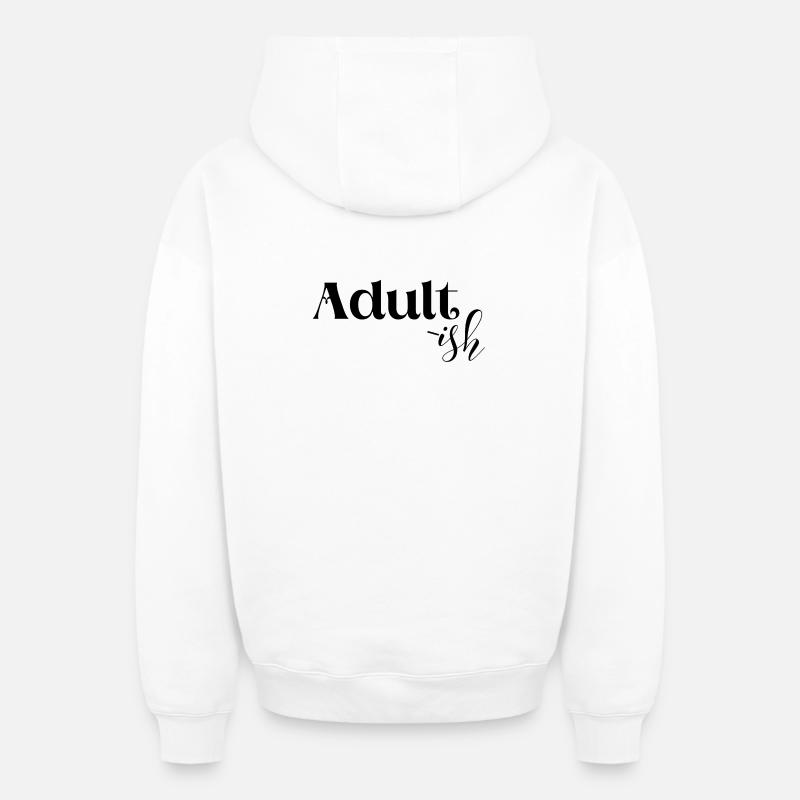 Pas mature, drôle - Sweat à capuche unisexe zippé oversize épais SPREAD - blanc