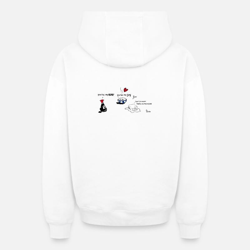Roulez amoureux 3 - Sweat à capuche unisexe zippé oversize épais SPREAD - blanc