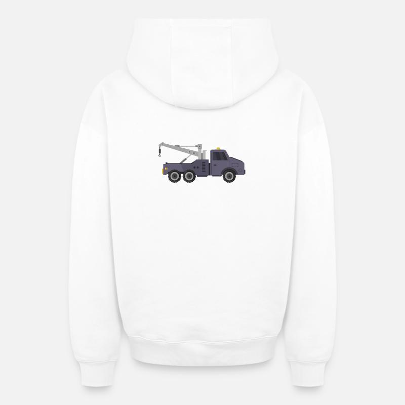 Dépanneuse - Sweat à capuche unisexe zippé oversize épais SPREAD - blanc